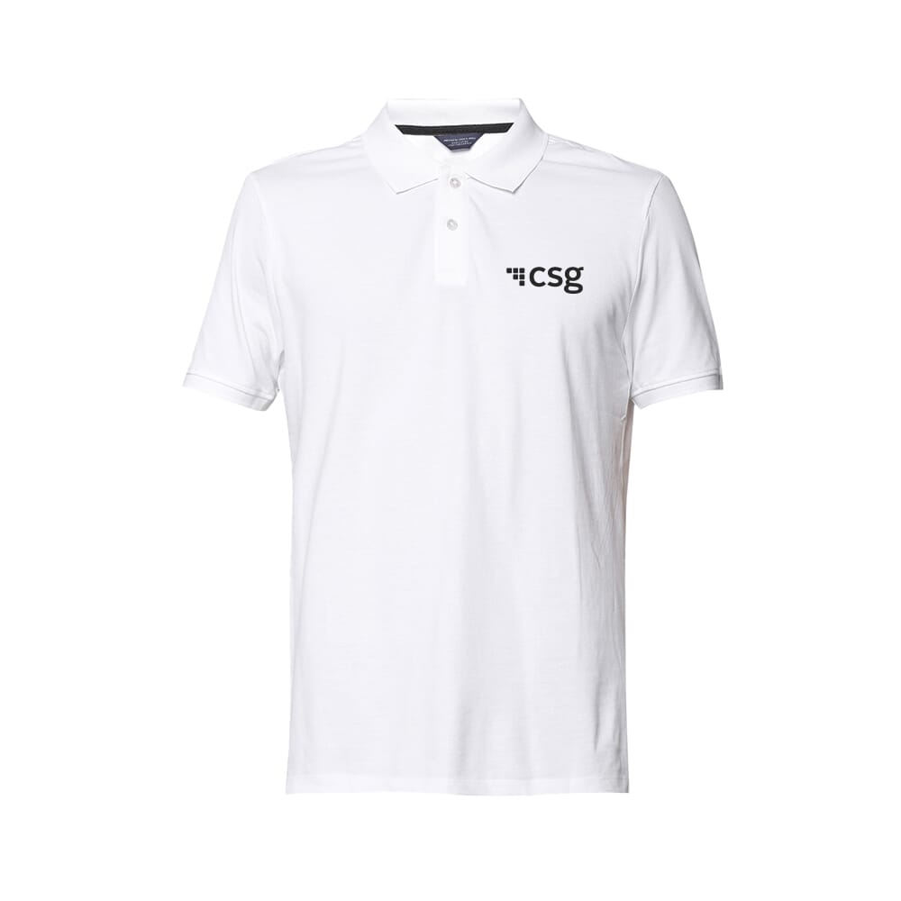 Jack & Jones Jacquard Plain Polo T-shirt - White